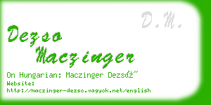 dezso maczinger business card